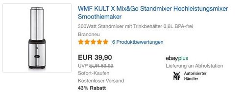 WMF KULT X Mix und Go Keep Cool Smoothie Mini Mixer - jetzt 23% billiger WMF KULT X Mix und Go Keep Cool Smoothie Mini Mixer - jetzt 23% billiger
