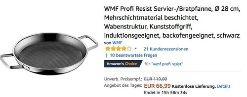 WMF Profi Resist Servier-/Bratpfanne, Ø 28 cm - jetzt 20% billiger