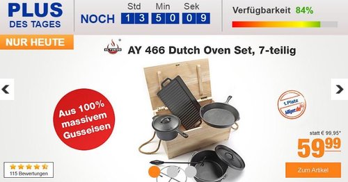 7 teiliges El Fuego AY 466 Dutch Oven Set - jetzt 25% billiger 7 teiliges El Fuego AY 466 Dutch Oven Set - jetzt 25% billiger