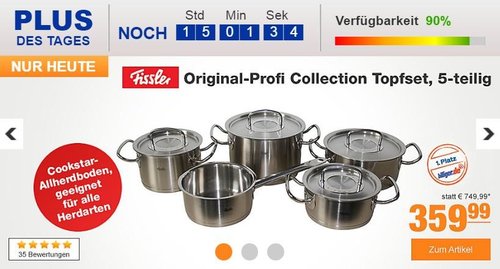 Fissler Original-Profi Collection 5 -teiliges Topfset - jetzt 10% billiger