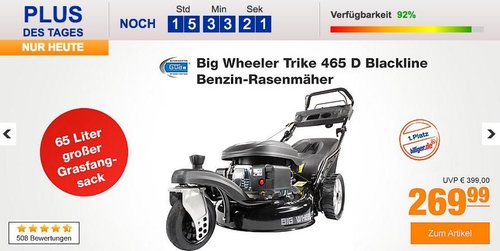 Güde Big Wheeler Trike 465 D Benzin-Rasenmäher in Blackline Ausführung - jetzt 18% billiger