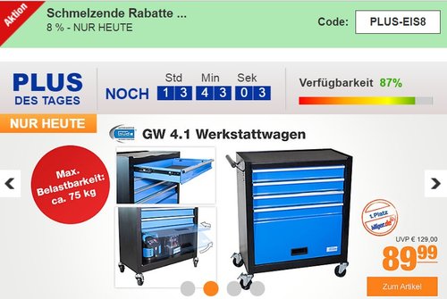 Güde GW 4.1 Werkstattwagen - jetzt 17% billiger