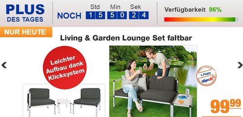 Living & Garden Lounge Set faltbar - jetzt 10% billiger