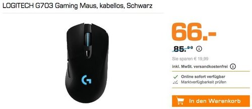 LOGITECH G703 Gaming Maus - jetzt 12% billiger