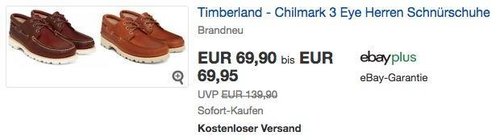 Timberland - Chilmark 3 Eye Herren Schnürschuhe - jetzt 29% billiger