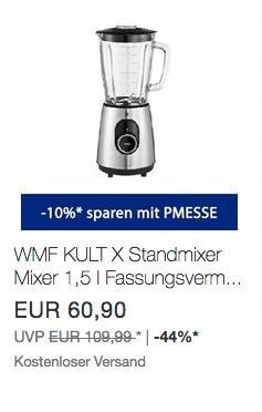 WMF KULT X Standmixer 1,5 l in Cromargan Gehäuse - jetzt 10% billiger WMF KULT X Standmixer 1,5 l in Cromargan Gehäuse - jetzt 10% billiger