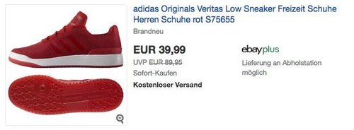 adidas Originals Veritas Low Sneaker in Rot - jetzt 20% billiger adidas Originals Veritas Low Sneaker in Rot - jetzt 20% billiger