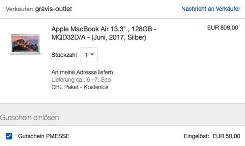 Apple MacBook Air 13.3" ,128GB SSD, i5, 8GB RAM (MQD32D/A) - jetzt 6% billiger Apple MacBook Air 13.3" ,128GB SSD, i5, 8GB RAM (MQD32D/A) - jetzt 6% billiger