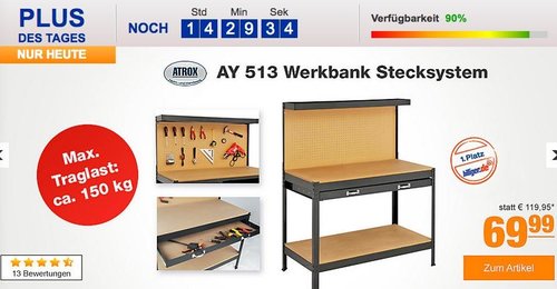 Atrox AY 513 Werkbank mit Stecksystem - jetzt 14% billiger