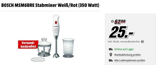 BOSCH MSM6BRE 350 Watt Stabmixer-Set - jetzt 32% billiger BOSCH MSM6BRE 350 Watt Stabmixer-Set - jetzt 32% billiger