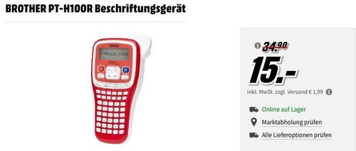 BROTHER PT-H100R Beschriftungsgerät - jetzt 25% billiger
