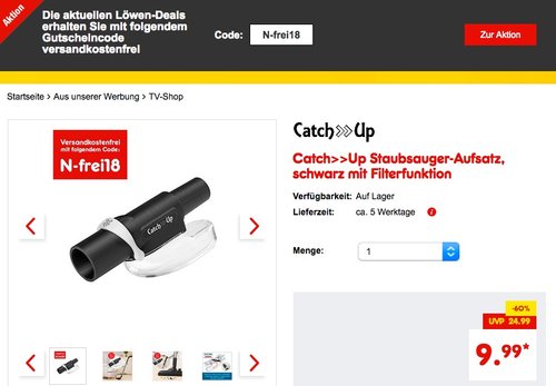 Catch>>Up Staubsauger-Kleinteilefilter - jetzt 33% billiger Catch>>Up Staubsauger-Kleinteilefilter - jetzt 33% billiger