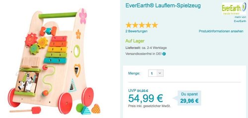 EverEarth® Lauflern-Spielzeug - jetzt 8% billiger EverEarth® Lauflern-Spielzeug - jetzt 8% billiger