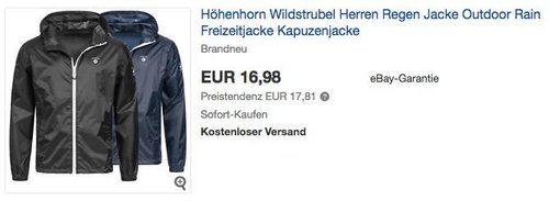 Höhenhorn Wildstrubel Herren Regenjacke in Schwarz oder Dunkelblau - jetzt 32% billiger