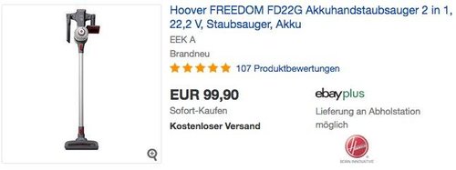 Hoover FREEDOM FD22G beutelloser Akkuhandstaubsauger 2 in 1 - jetzt 10% billiger