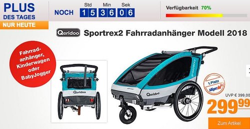 Qeridoo Sportrex2 Fahrradanhänger Modell 2018 in Aquamarin - jetzt 7% billiger Qeridoo Sportrex2 Fahrradanhänger Modell 2018 in Aquamarin - jetzt 7% billiger