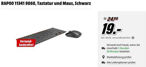 Rapoo 9060 schnurloses Tastatur-Maus-Set - jetzt 24% billiger Rapoo 9060 schnurloses Tastatur-Maus-Set - jetzt 24% billiger