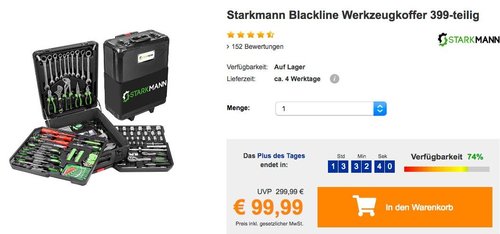 399-teiliger Starkmann Blackline Werkzeugkoffer - jetzt 27% billiger