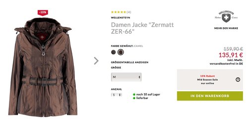 Wellensteyn Damen Winterjacke  "Zermatt ZER-66" - jetzt 15% billiger