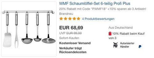 WMF Schaumlöffel-Set 6-teilig Profi Plus - jetzt 20% billiger WMF Schaumlöffel-Set 6-teilig Profi Plus - jetzt 20% billiger