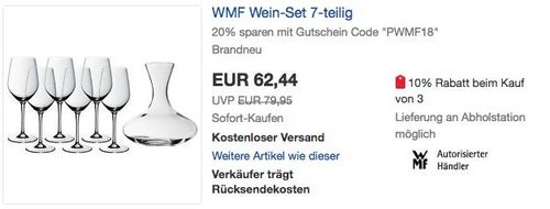 WMF Wein-Set 7-teilig - jetzt 20% billiger WMF Wein-Set 7-teilig - jetzt 20% billiger