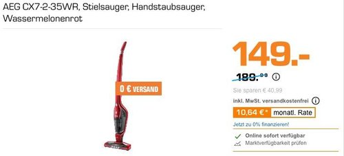 AEG CX7-2-35WR  Ak­ku-Stielsauger - jetzt 22% billiger