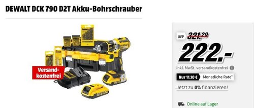 DEWALT DCK 790 D2T Akku-Bohrschrauber + Zubehör Set - jetzt 17% billiger DEWALT DCK 790 D2T Akku-Bohrschrauber + Zubehör Set - jetzt 17% billiger