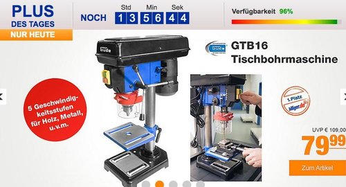 Güde GTB16 Tischbohrmaschine - jetzt 20% billiger
