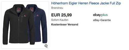 Höhenhorn Eigler Herren Fleecejacke in Schwarz oder Navy - jetzt 13% billiger Höhenhorn Eigler Herren Fleecejacke in Schwarz oder Navy - jetzt 13% billiger