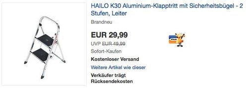 HAILO K30 Aluminium-Klapptritt mit 2 Stufen - jetzt 15% billiger HAILO K30 Aluminium-Klapptritt mit 2 Stufen - jetzt 15% billiger
