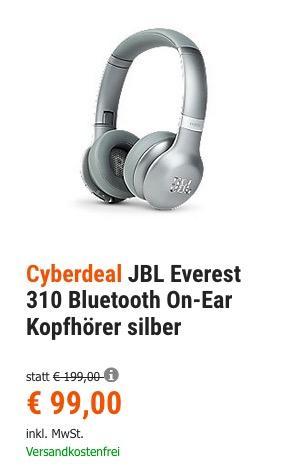 JBL Everest 310 Bluetooth On-Ear Kopfhörer in Silber - jetzt 34% billiger