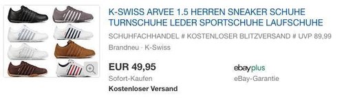 K-Swiss Arvee 1.5 Herren Sneaker in verschiedenen Farben - jetzt 17% billiger