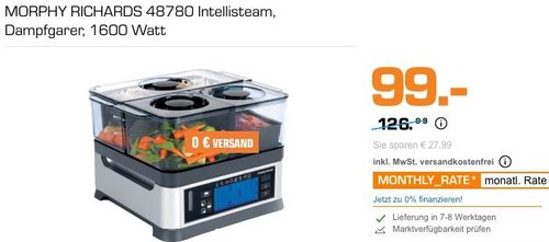 MORPHY RICHARDS 48780 Intellisteam Dampfgarer - jetzt 50% billiger MORPHY RICHARDS 48780 Intellisteam Dampfgarer - jetzt 50% billiger