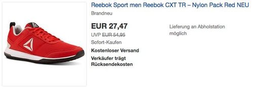 Reebok CXT TR  Nylon Pack Red Herren Fitnessschuh - jetzt 43% billiger