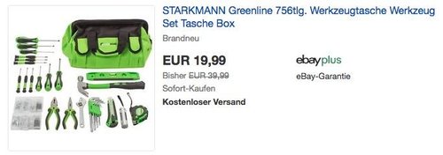 STARKMANN Greenline 756tlg. Werkzeugtasche - jetzt 37% billiger STARKMANN Greenline 756tlg. Werkzeugtasche - jetzt 37% billiger