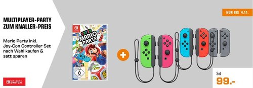 Super Mario Party - Nintendo Switch inkl. NINTENDO Switch Joy-Con 2er-Set - jetzt 19% billiger