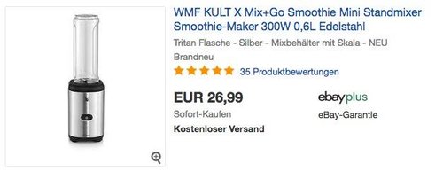 WMF KULT X Mix+Go Smoothie Mini Standmixer 300W - jetzt 7% billiger WMF KULT X Mix+Go Smoothie Mini Standmixer 300W - jetzt 7% billiger