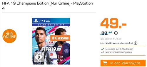 FIFA 19 Champions Edition - PlayStation 4 - jetzt 40% billiger