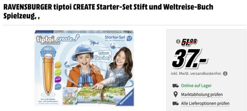 RAVENSBURGER tiptoi CREATE Starter-Set Stift und Weltreise-Buch - jetzt 7% billiger