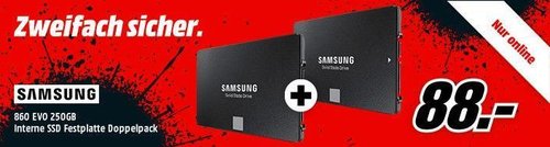 SAMSUNG 860 EVO Basic 250 GB interne SSD-Festplatte Doppelpack - jetzt 10% billiger SAMSUNG 860 EVO Basic 250 GB interne SSD-Festplatte Doppelpack - jetzt 10% billiger