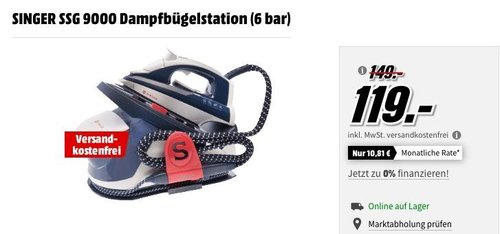 SINGER SSG 9000 Dampfbügelstation - jetzt 20% billiger