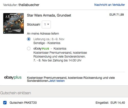 Star Wars Armada Grundset - jetzt 20% billiger