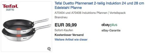 Tefal Duetto Pfannenset 2-teilig 24 und 28 cm - jetzt 25% billiger Tefal Duetto Pfannenset 2-teilig 24 und 28 cm - jetzt 25% billiger