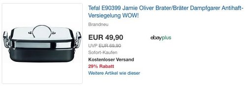 Tefal Jamie Oliver Professional 34 X28 cm Bräter und Dampfgarer - jetzt 29% billiger
