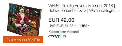 WERA 25-teilig Adventskalender 2018 (Schraubendreher Satz) - jetzt 19% billiger WERA 25-teilig Adventskalender 2018 (Schraubendreher Satz) - jetzt 19% billiger