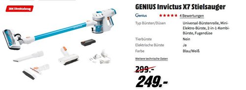 GENIUS Invictus X7 Akku-Stielsauger - jetzt 12% billiger