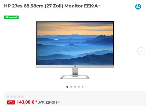 HP 27es 68,58cm (27 Zoll) Monitor - jetzt 12% billiger