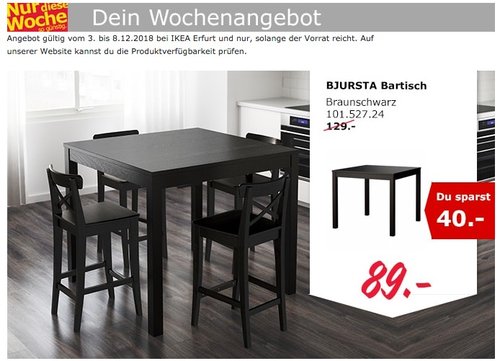 IKEA Erfurt - BJURSTA Bartisch - jetzt 31% billiger IKEA Erfurt - BJURSTA Bartisch - jetzt 31% billiger
