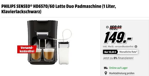 PHILIPS SENSEO® HD6570/60 Latte Duo Padmaschine - jetzt 11% billiger
