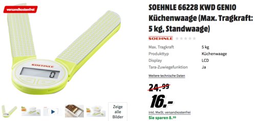 Soehnle 66228 Digitale Küchenwaage Genio Green - jetzt 36% billiger Soehnle 66228 Digitale Küchenwaage Genio Green - jetzt 36% billiger